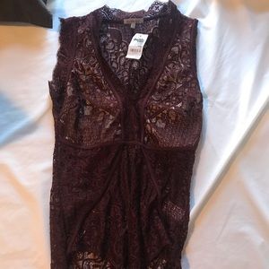 SIZE L Maroon Lace Bodysuit Charlotte Russe